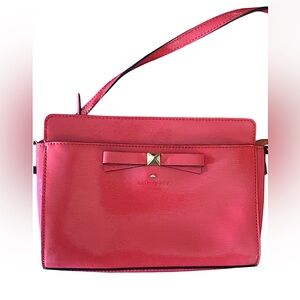 Kate Spade Bow Front Crossbody. Watermelon pink , patent leather flawless!